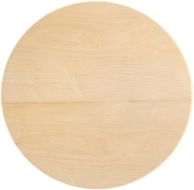 Modway Lippa Round 20" Wood Grain Mid-Century Modern Side Table, Black Natural