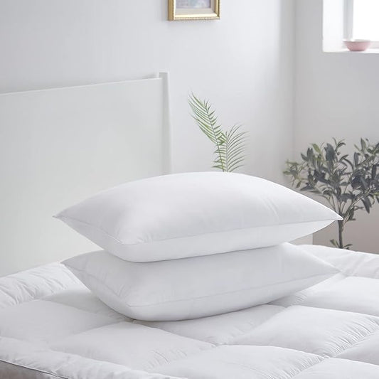 Acanva Bed Pillows 2 Pack Hotel Collection Luxury Soft Inserts for Sleeping-Breathable and Comfortable for Stomach Back Sleepers, King Size (Pack of 2), White