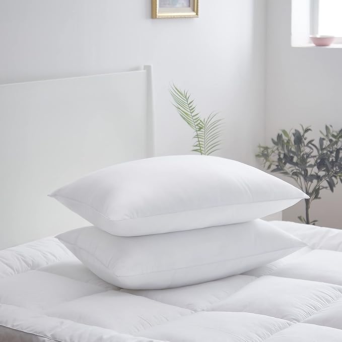 Acanva Bed Pillows 2 Pack Hotel Collection Luxury Soft Inserts for Sleeping-Breathable and Comfortable for Stomach Back Sleepers, Standard Size(Pack of 2), White
