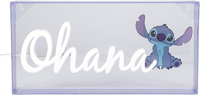 Stitch Ohana Light Officially Licensed Lilo and Stitch Lamp, Disney Collectible Gift, LED Bedside Table Bedroom Night Light Decor | Paladone