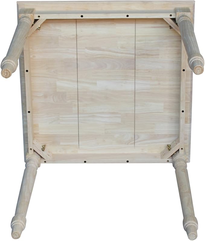 International Concepts Solid Wood Top Table with Turned Legs in Natural