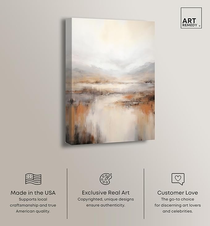 Art Remedy Natural Cascades Canvas Muted Abstract Wall Art, Gallery Wrapped, 10" x 15"