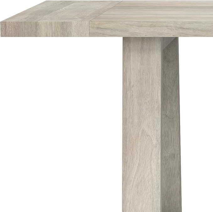 SIMPLIHOME Whitley Dining Table - 72 inch Wide Solid Mango Wood Rectangular Table in White Wash, Modern Farmhouse Style for Dining Room or Kitchen with Extra-Thick Trestle Base, Seats 6