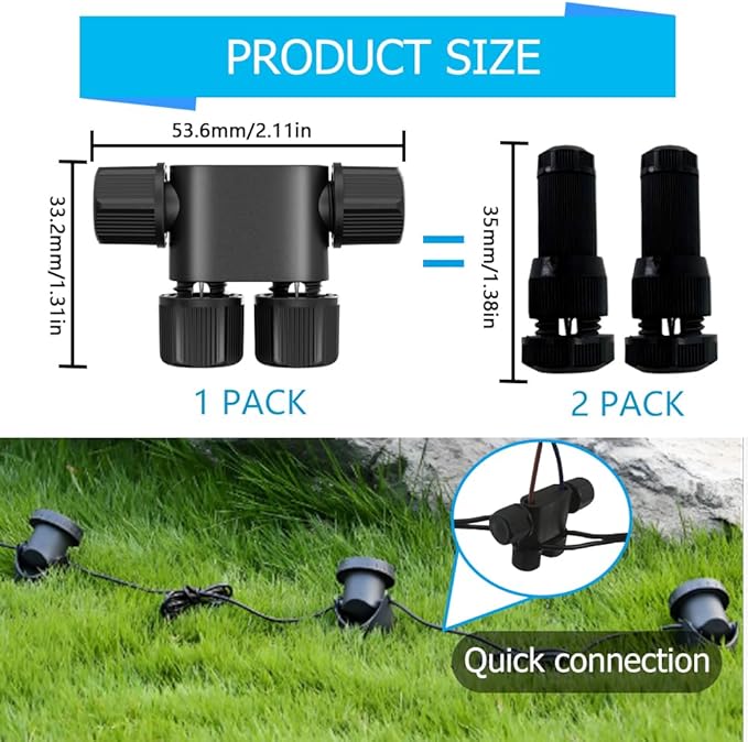 NETEHA 16 Pack Low Voltage 12-18 Gauge Wire Connectors for Landscape Lighting, Pathway Lights, Outdoor LED Lights