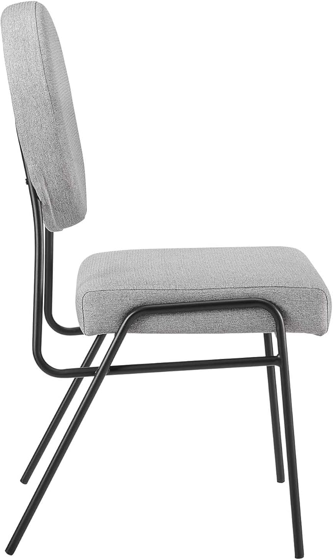 Modway Craft Fabric Upholstered Side Dining Chair in Black Light Gray