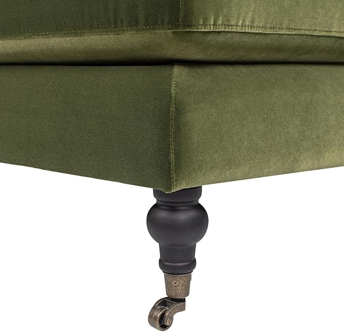Jennifer Taylor Home Alana Lawson Chaise Lounge Chair, Olive Green Performance Velvet