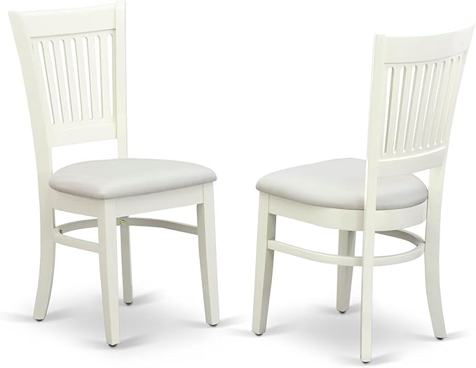 East West Furniture CAVA7-LWH-C 7 Piece Dining Room Table Set Consist of a Rectangle Wooden Table and 6 Linen Fabric Kitchen Dining Chairs, 36x60 Inch, Linen White