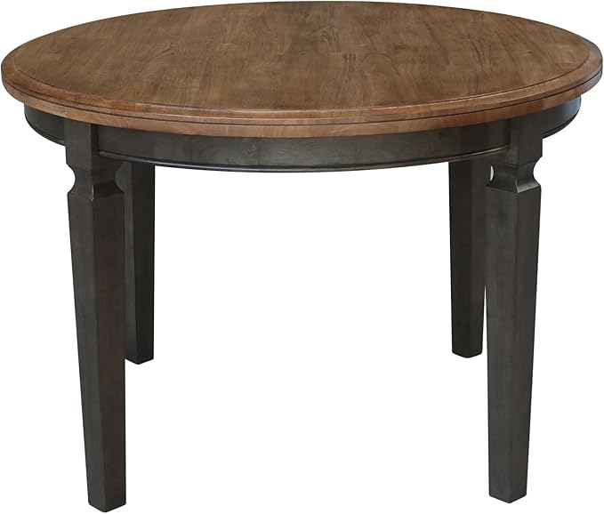 IC INTERNATIONAL CONCEPTS 44 x 44 in Round Top Solid Wood Dining Table in Hickory/Washed Coal