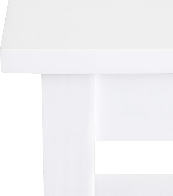 Kate and Laurel Lillian Transitional Wood Side Table, 18 x 12 x 24, White, Chic Traditional Accent Table for Storage and Display