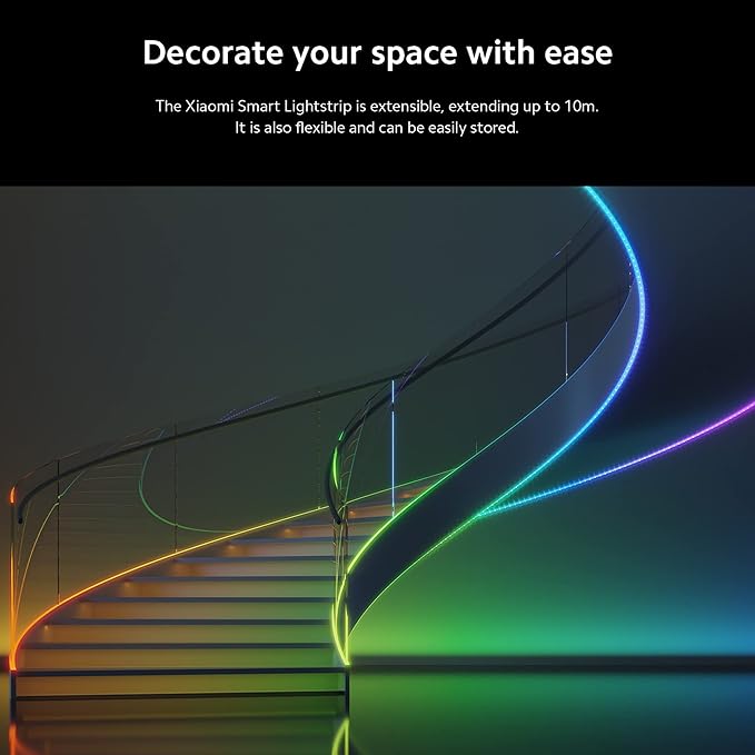 Xiaomi Smart Lightstrip (2m/6.6ft), Compatible with Alexa, Google Assistant, Apple Homekit Home App, WiFi Compatible, Music sync | Dynamic Ambient Lighting | Custom dimming | Smart-Linking