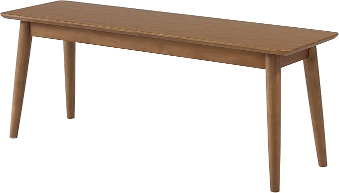 Alaterre Furniture Calais Dining – Mid Century Modern 46-Inch Solid Wood Dining Bench – Entryway Bench with Minimalist Design for Entryway, Dining Room, Kitchen, or Bedroom (Pecan Finish)