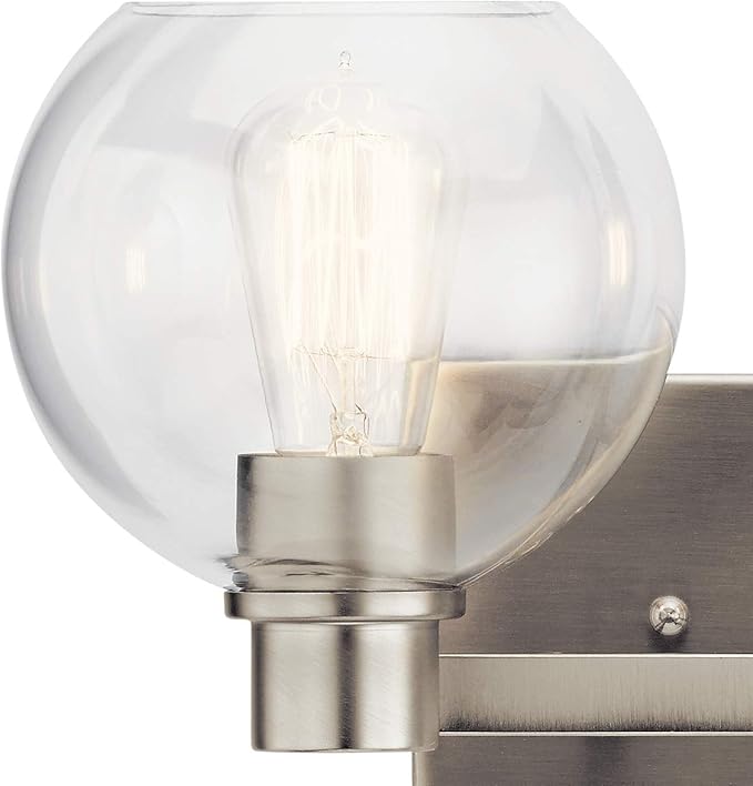 Kichler The Harmony 15.5 inch 2 Light vanity light with clear glass Brushed Nickel