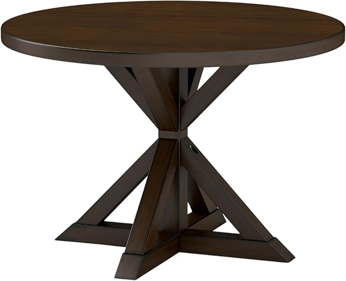 Roundhill Furniture Windvale Cross-Buck Base Dining Table, Espresso