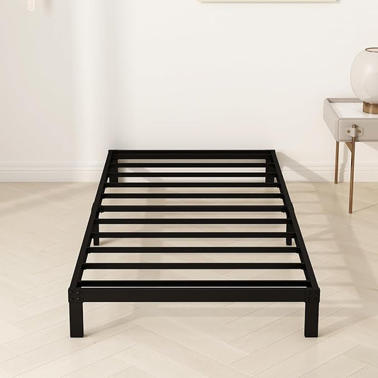 8 Inch Twin Bed Frames, Heavy Duty Metal Platform Bed Frame No Box Spring Needed, Noise Free, Easy Assembly, Black