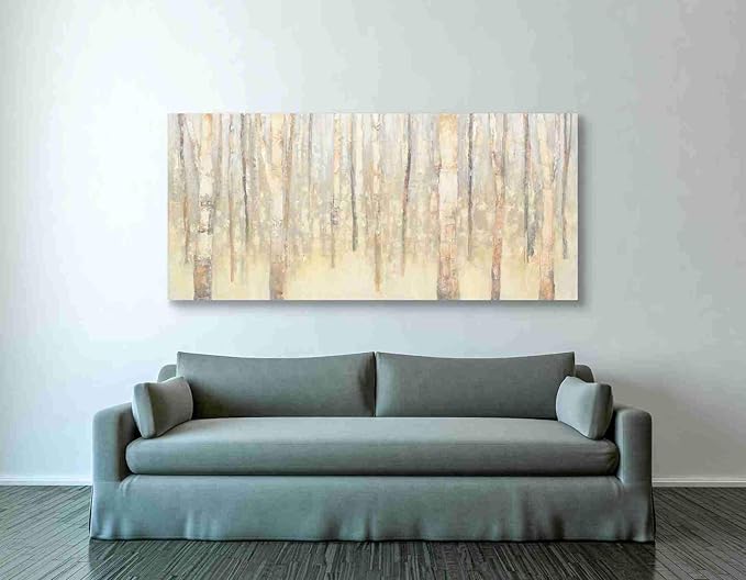 Epic Graffiti 'Birches In Winter' by Julia Purinton, Canvas Wall Art, 30"x60"