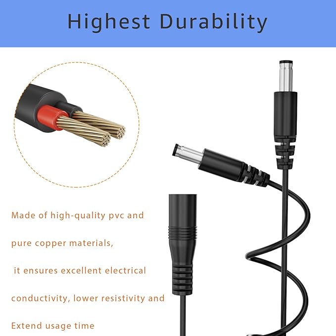 25 ft Extension Cable Compatible with Moen Flo Smart Water Shutoff Sensor 900-001 900-002 900-006 920-003, Replacement Power Cord for Moen Flo Smart Water Monitor and Automatic Shutoff