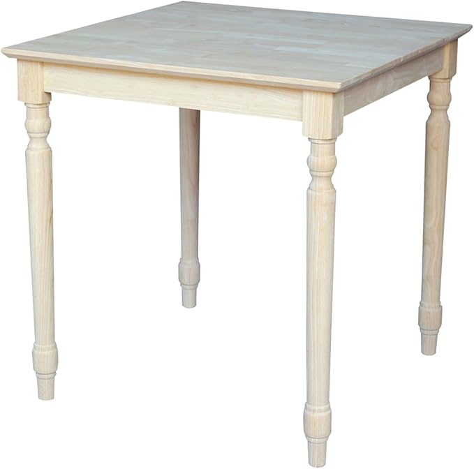 International Concepts Solid Wood Top Table with Turned Legs in Natural