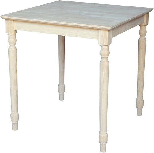 International Concepts Solid Wood Top Table with Turned Legs in Natural