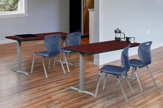 Regency Cain 60" x 24" Training Table- Mahogany/Grey Base