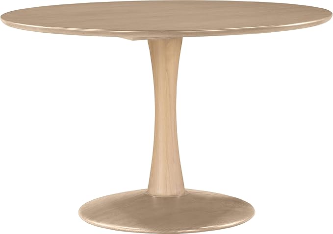 Meridian Furniture 915Oak-T Holly Collection Mid-Century Modern Dining Table with Rich Natural Finish, Solid Wood, Oak Veneer, 48" W x 48" D x 30" H, Natural