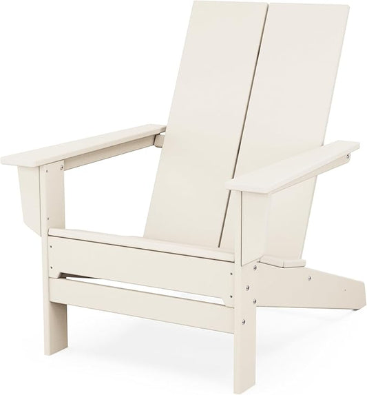 POLYWOOD Contemporary Modern Oversized Adirondack Chair in Sand