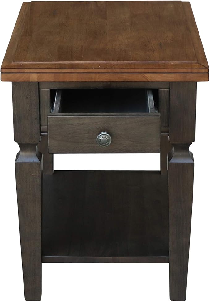 IC INTERNATIONAL CONCEPTS Vista Solid Wood End Table in Hickory/Washed Coal