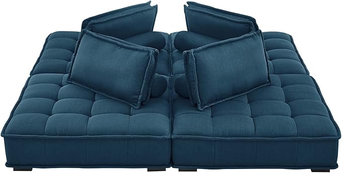 Modway Saunter, 4-Piece Sectional Sofa, Azure