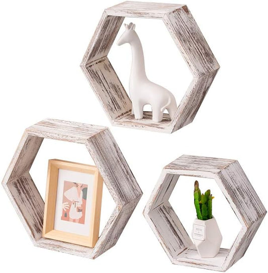 AZL1 Life Concept Floating Shelves – Set of 3 – Large, Medium and Small – Screws and Anchors Included - Farmhouse Shelves for Bedroom, Living Room and More