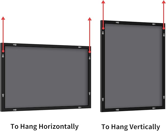 KOCUUY Black Bathroom Mirror, 24x18 Inch Rectangle Mirror for Over Sink, Modern Decorative Wall Mirror for Bedroom Living Room Bathroom, Hang Horizontal/Vertical