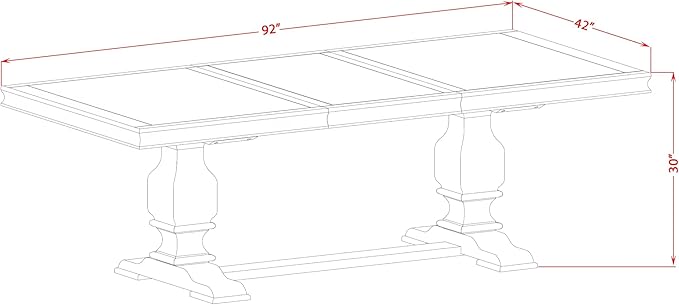 LKT-AWA-TP - A Dining Table with Removable Rectangular Tabletop - Antique Walnut Finish