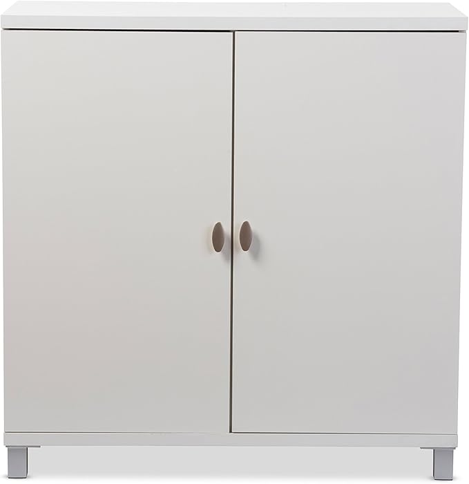 Baxton Studio Marcy Modern & Contemporary Wood Entryway Handbags or School Bags Storage Sideboard Cabinet, White