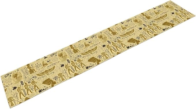 Ancient Egypt Table Runner Retro Egyptian Hieroglyph Elements Graffiti Pattern for Home Kitchen Table Decor Dining Coffee Room Party Decor 13x60in