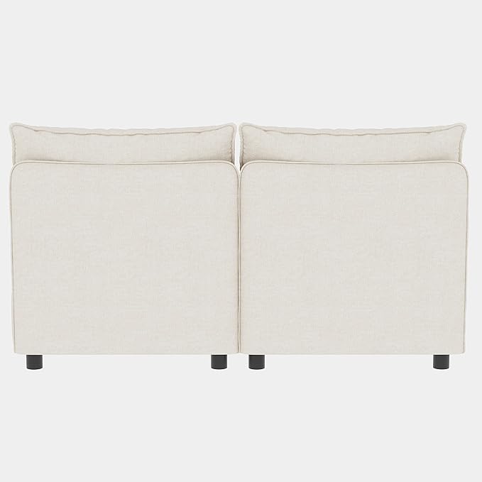 129-Inch U-Shaped 6 Seat Modular Sofa Deep Seat Storage Sectional Sofa Couch Free Combination with Movable Ottomans ,6 Seat Chenille Upholstered U-Shaped Convertible Sleeper Couch for Home Apartment | Space Saving