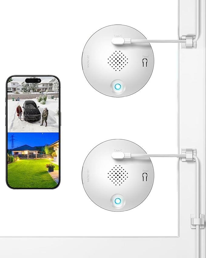 Window Cameras for Home Security: Indoor Camera for Outdoor Monitoring with 2K Full Color Night Vision Motion Human Vehicle Detection Easy Installation (2.4Ghz-2pcs)