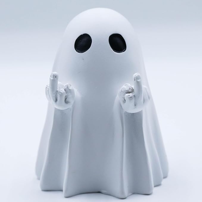 Christmas Ghost Statue Funny Decorations - Cute Gothic Figurines Desk Skeleton Ornament Indoor - Realistic Resin Sculptures Minimalist Decorative Figurines Objects for Coffee Table Desk Shelf