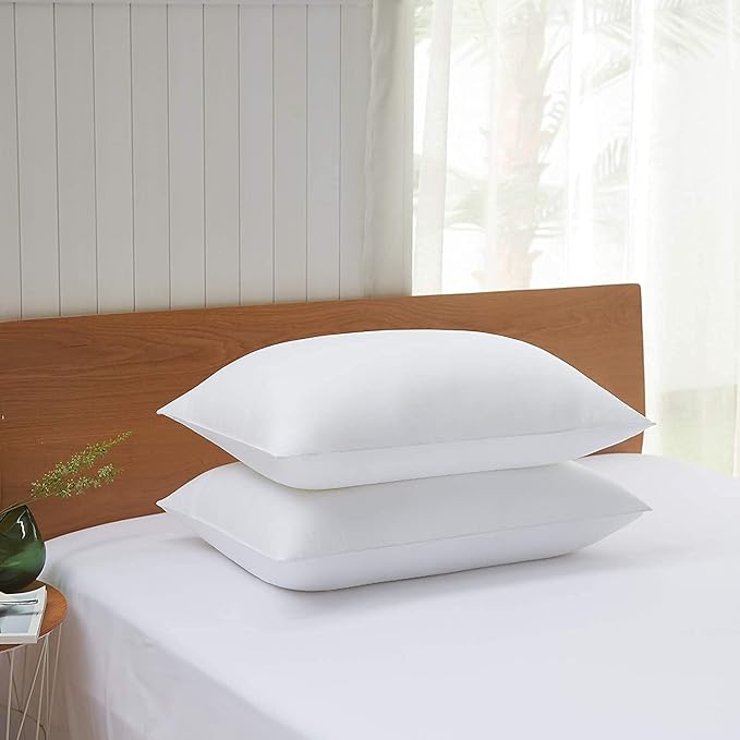 Acanva Basic Bed Pillow Soft Rest Cushion Stuffer for Sleeping, Standard, White 4 Count