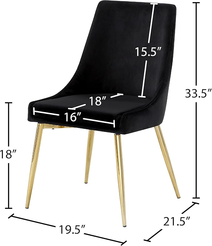 Meridian Furniture Karina Black Velvet Dining Chair (Set of 2)