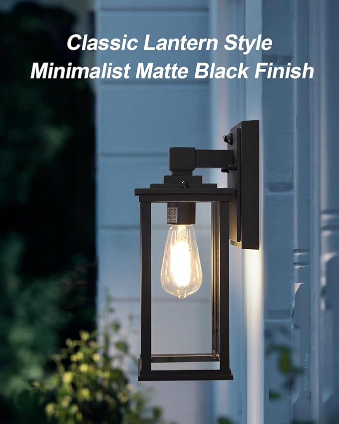 LITFIT 13.5'' Dusk to Dawn Outdoor Lighting, Wall Lights with Photocell Sensor, Hardwired Outdoor Sconces Wall Mount, Outside Lights for House Exterior, Garage, Porch, 2-Pack, Bulbs Not Included