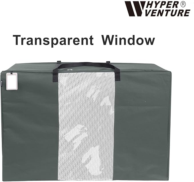 HYPER VENTURE Folding Mattress Storage Bag - Durable Carry Case Fits for Tri-Fold Up to 6 inches Queen Mattress, Grey