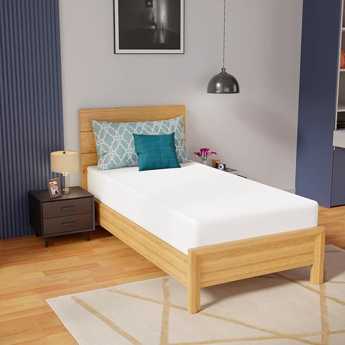 PayLessHere 10 Inch Memory Foam Mattress Twin Mattress Wave Comfort Foam Mattress CertiPUR-US Certified,Removable Soft Cover, mattresses for Bed Frame, Bunk Bed, Trundle, Daybed,Fiberglass Free,White