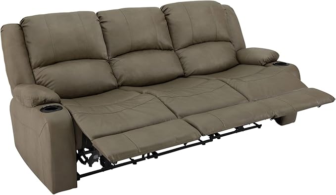 RecPro RV Recliner Charles 80" Powered Triple Wall Hugger | Drop Down Console | RV Furniture with 2023 Updated Fabric (Putty)