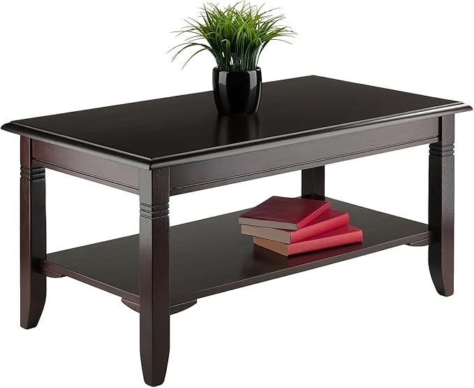 Winsome Nolan Coffee Table, for Living Room, 18", Cappuccino