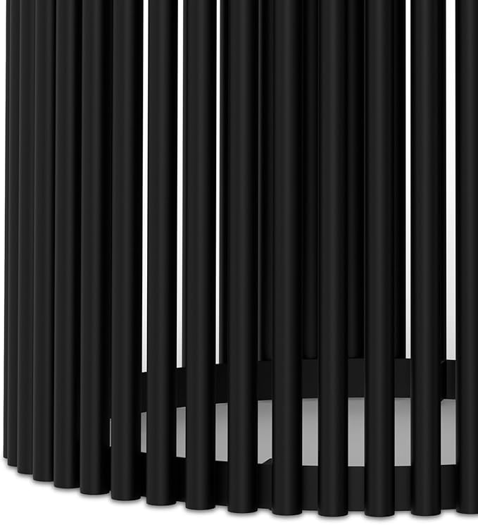 SIMPLIHOME Demy Side Table - 20 inch Wide Solid Mango Wood and Metal Tall Round End Table in Natural and Black, Industrial Accent Table for Living Room or Entryway with Slatted Base, Assembled
