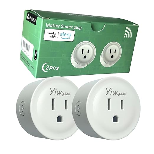 Matter Smart Plug 10A, Smart Wi-Fi Outlet Compatible with Alexa, Apple Homekit, Google Home, SmartThings, Home Assistant, No Hub Required, ETL & FCC & RoHS Certified, 2.4G WiFi Only, 2-Pack