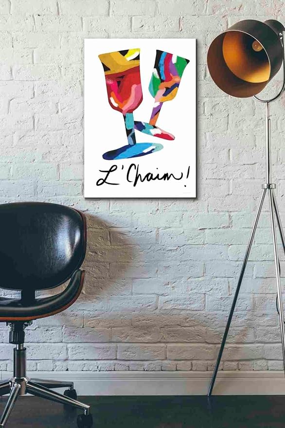 Epic Graffiti 'L'Chaim Glass' by Linda Woods, Canvas Wall Art, 18"x26"