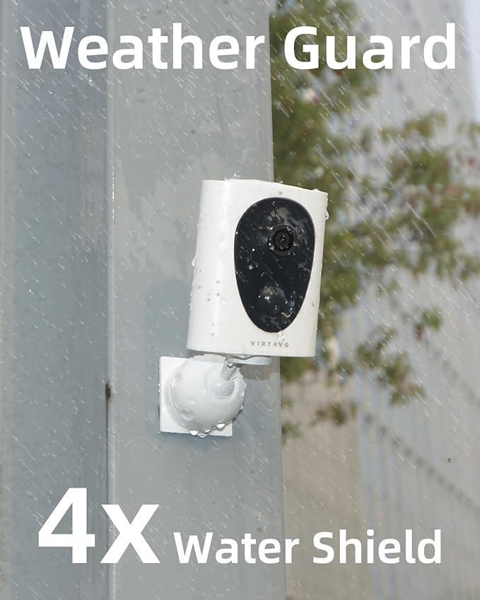 virtavo VistaFlask 2K Security Cameras Wireless Outdoor, Battery Powered, AI Motion Detection, for Home Security, Starlight Lens for Colorful Night Vision, 2-Way Audio, Cloud/SD Storage 4pack