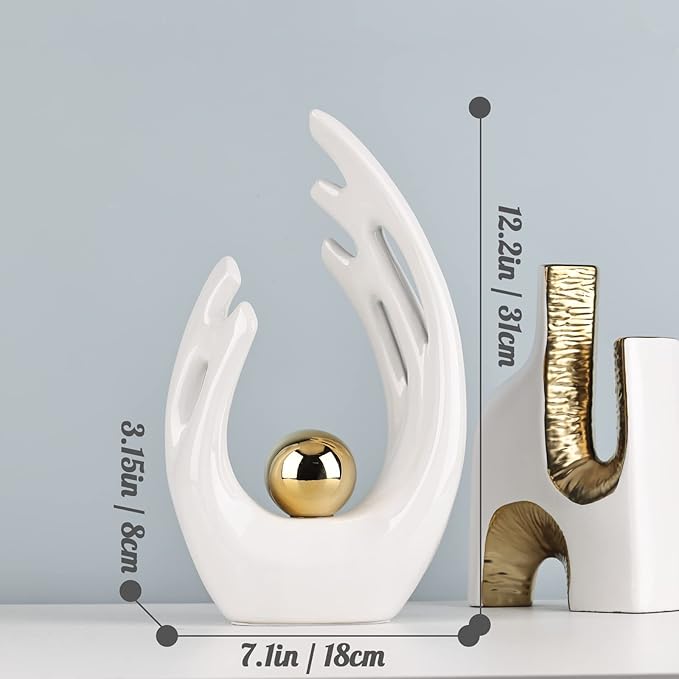 White Home Decor Accents, Coffee Table Funky Decor Modern Aesthetic Room Decor,Abstract Art Statue Decor Center Piece for Dinning Room, for Light Luxury Decorations for Stores, Hotels, Living Rooms