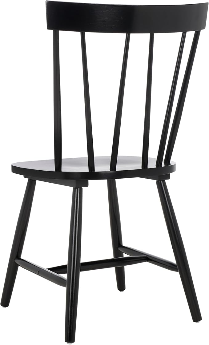 SAFAVIEH Home Collection Kealey Black Solid Wood Dining Chair Set of 2
