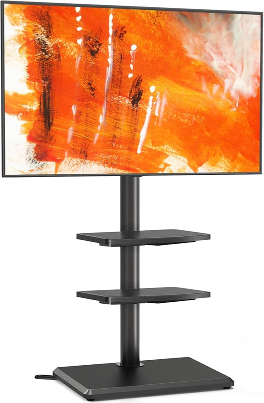 TVON Floor TV Stand with Mount for Most 32-60 Inch Flat/Curved TVs up to 88 lbs, Height Adjustable TV Mount Stand with Wood Base, Swivel TV Stand for Bedroom, Corner & Living Room, Max VESA 400x400mm