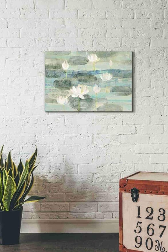 Epic Graffiti 'Water Lilies Bright' by Albena Hristova, Canvas Wall Art, 26"x18"